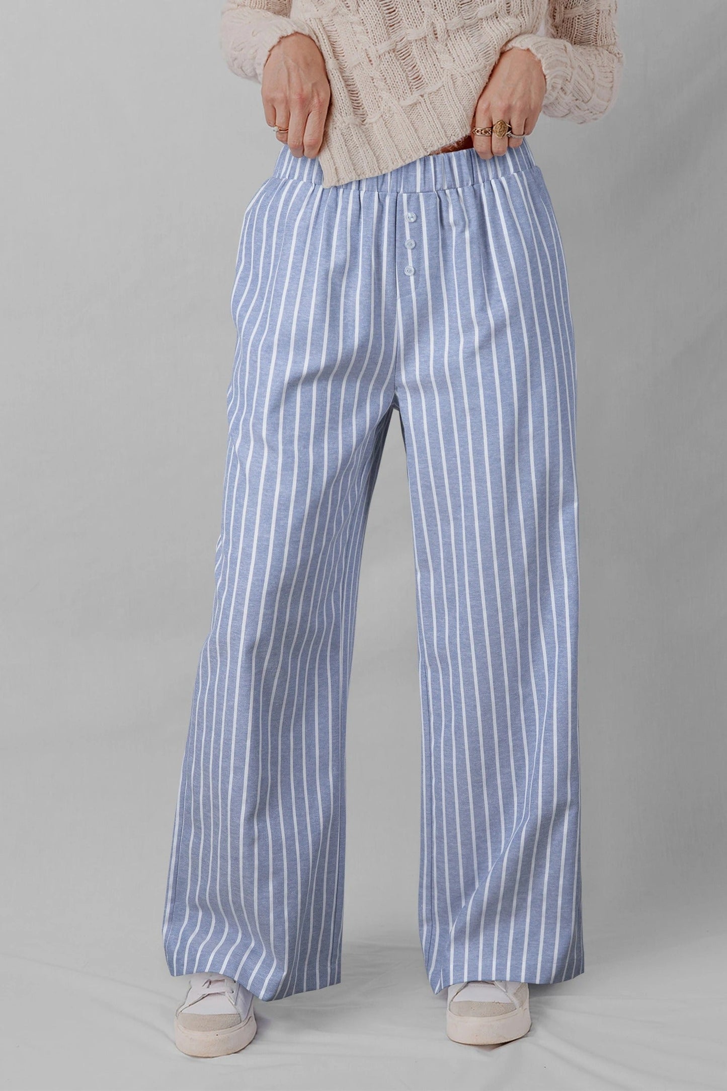 The Amelia Striped Linen Trousers