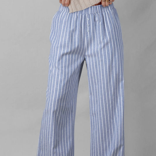 The Amelia Striped Linen Trousers
