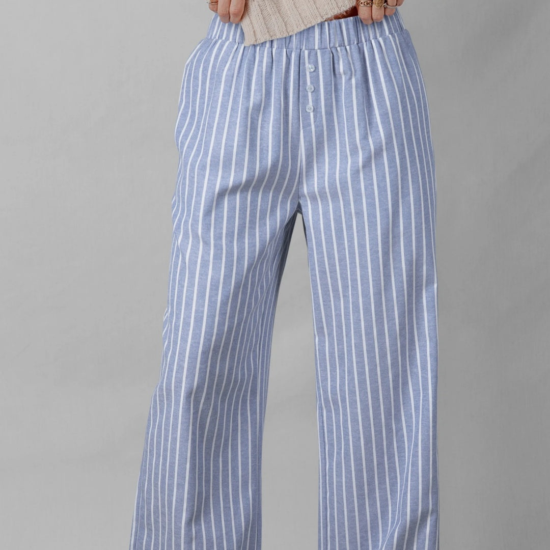 The Amelia Striped Linen Trousers