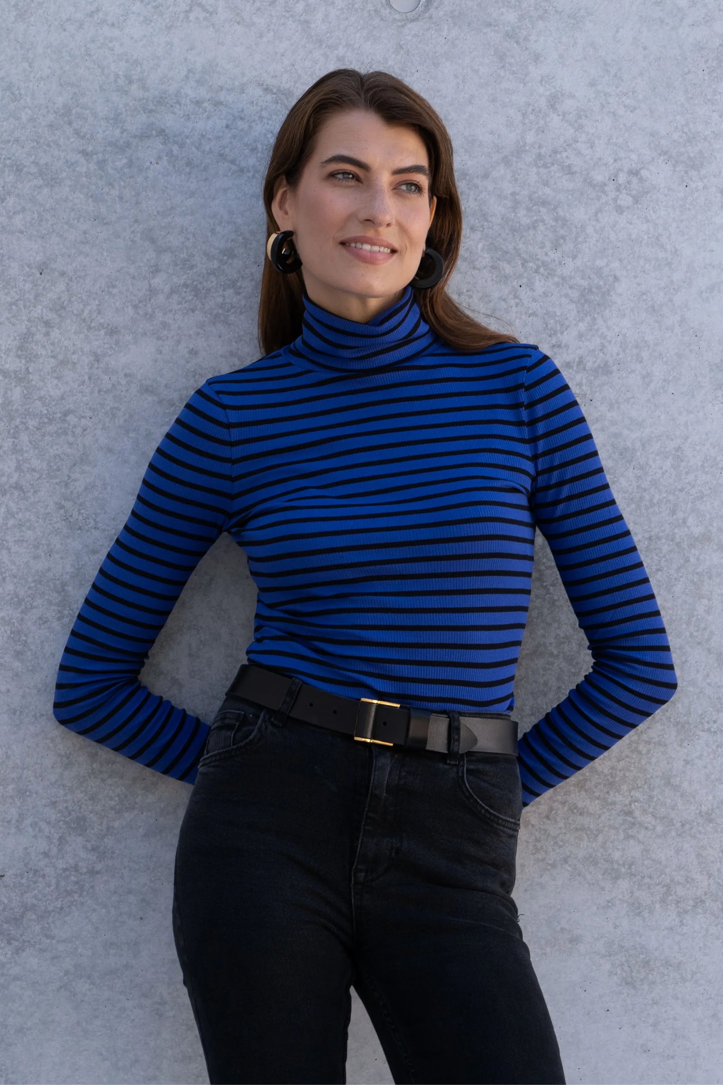 The Evelyn Striped Roll Neck