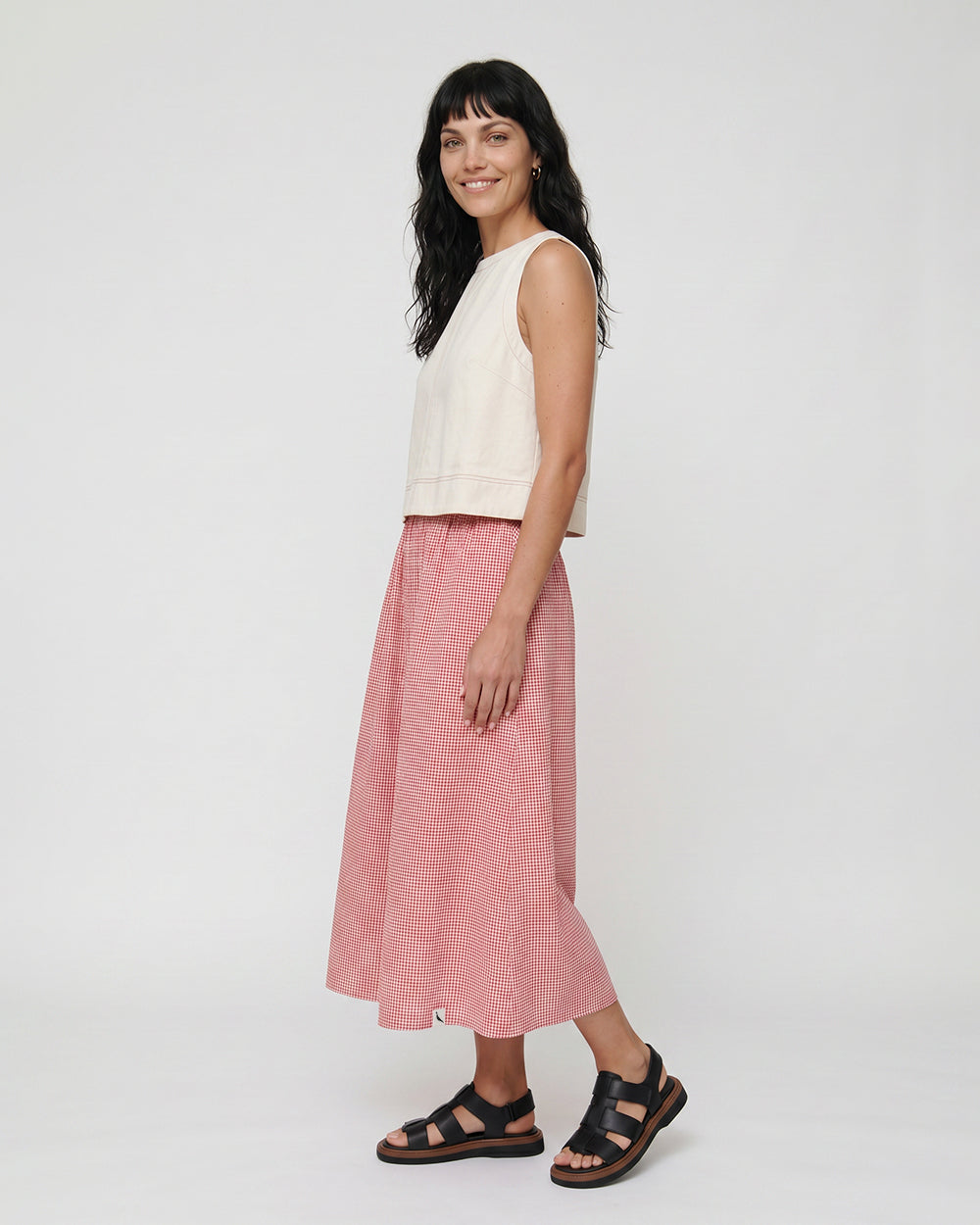 The Evelyn Gingham Midi Skirt