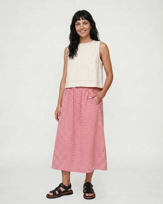 The Evelyn Gingham Midi Skirt
