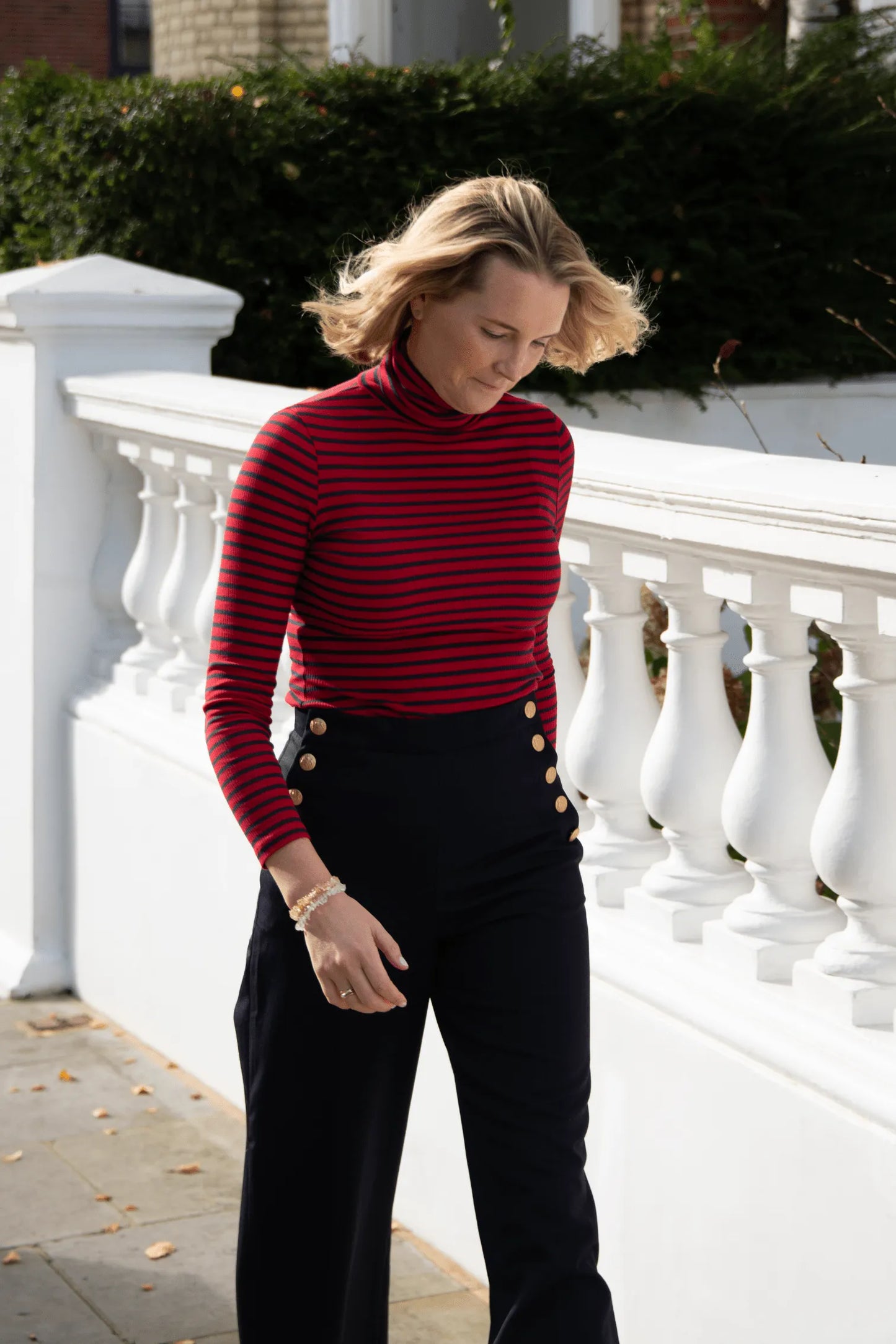 The Evelyn Striped Roll Neck