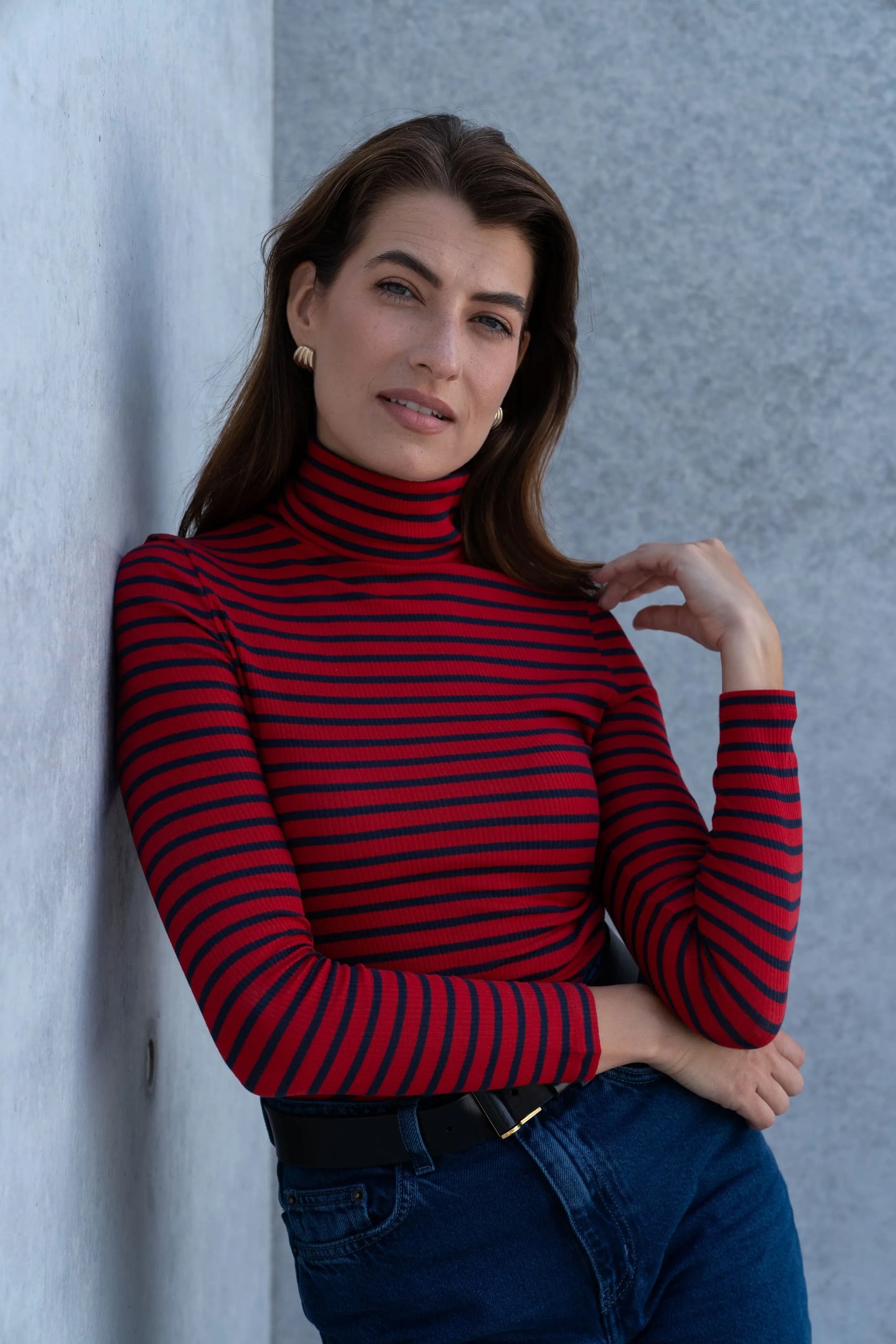 The Evelyn Striped Roll Neck