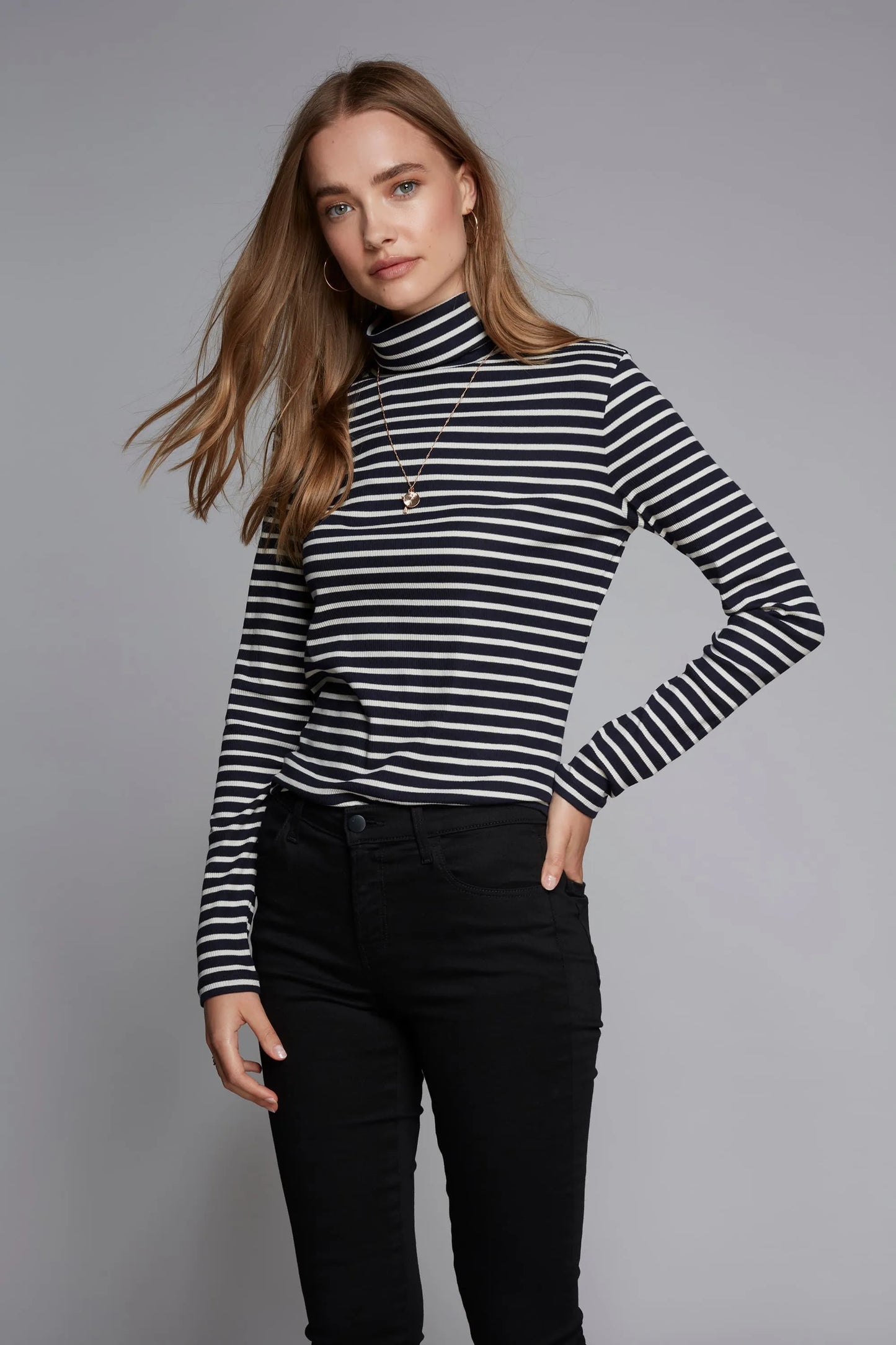 The Evelyn Striped Roll Neck