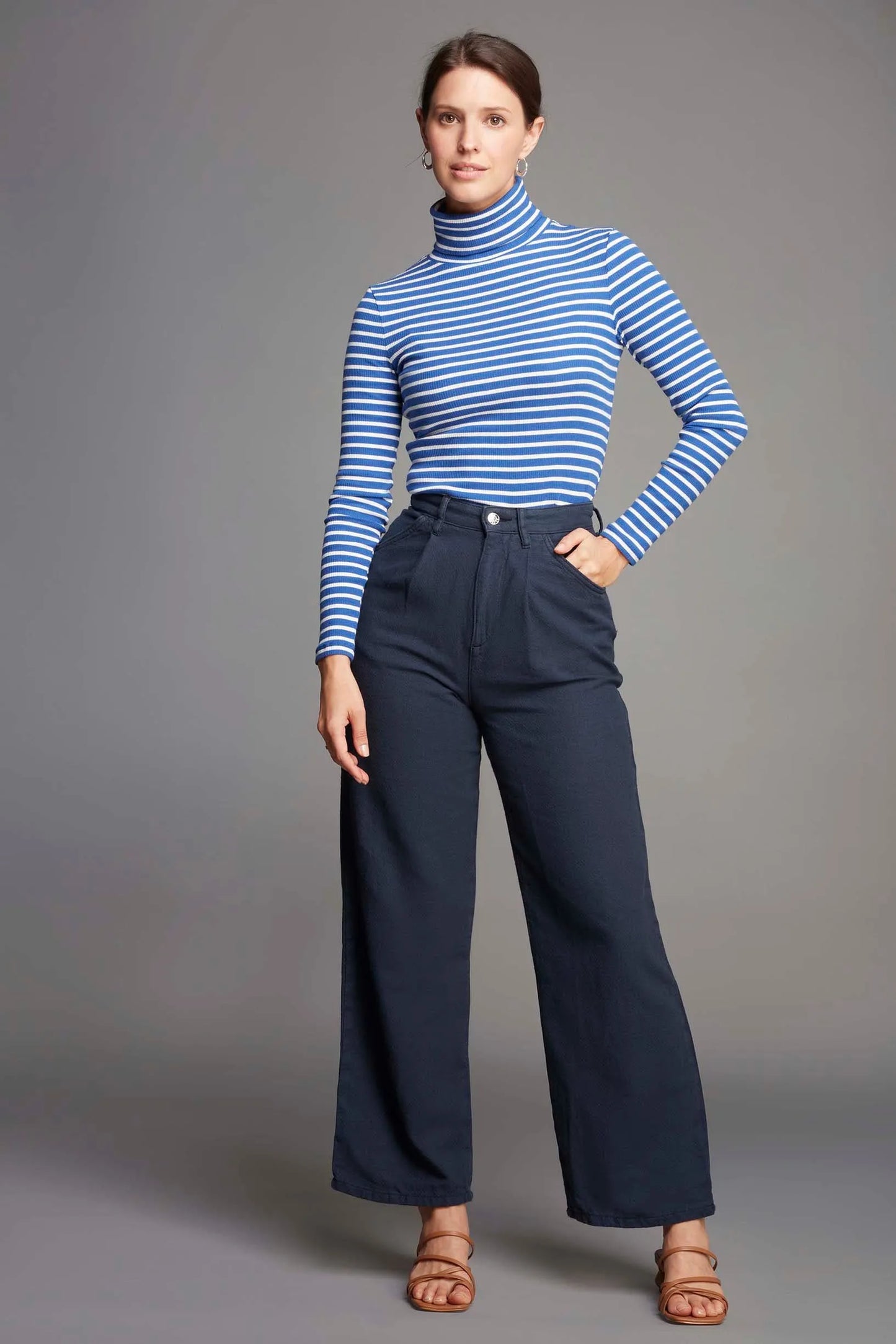 The Evelyn Striped Roll Neck