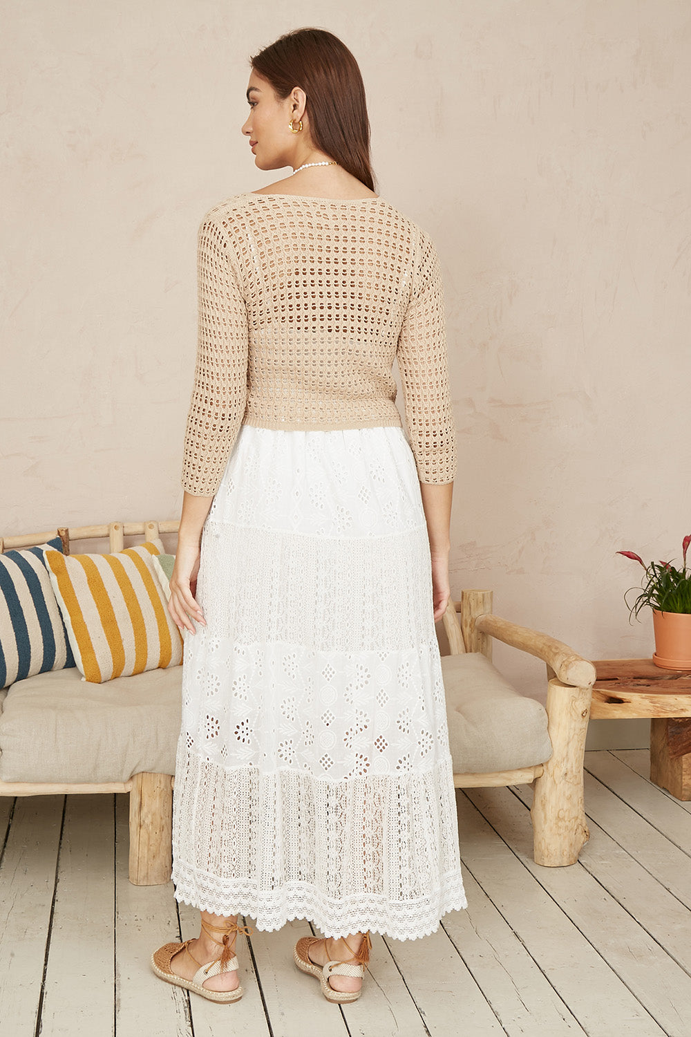 The Evelyn Crochet Knit Top