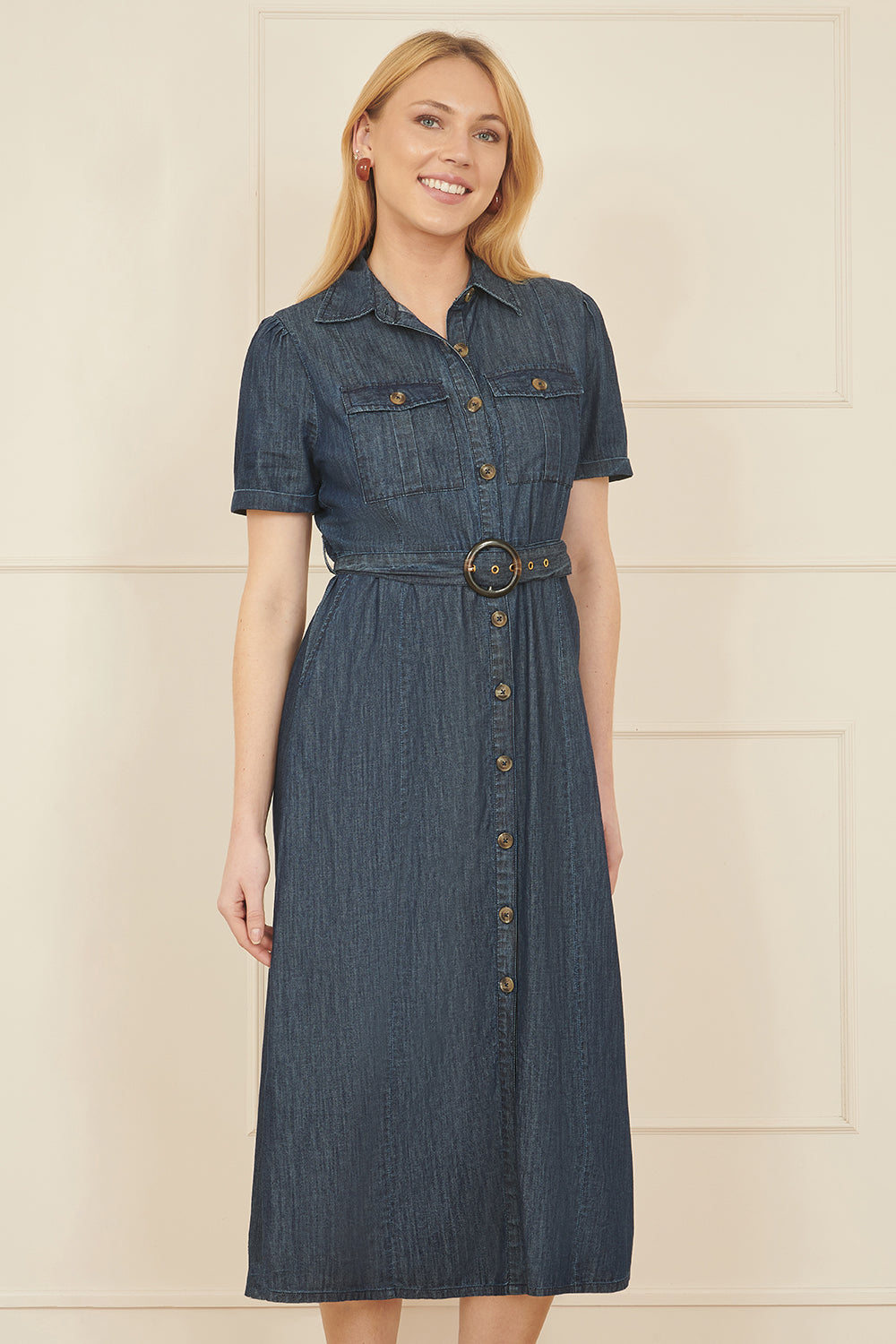 The Evelyn Chambray Midi Dress