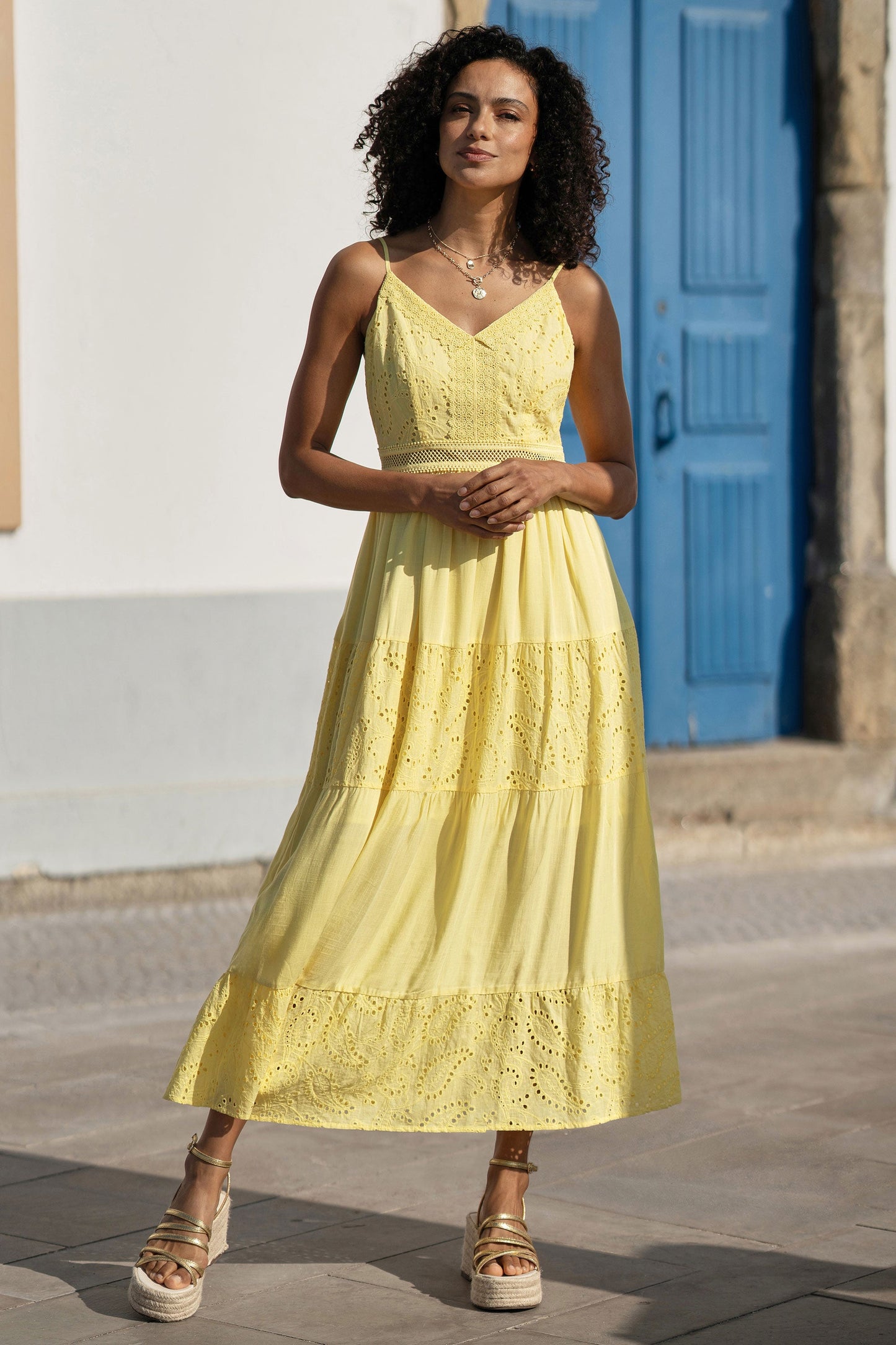 The Lily Lace Trim Midi Dress
