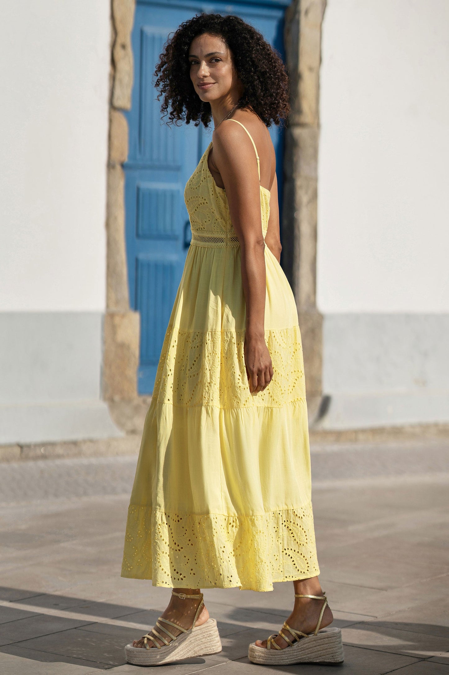 The Lily Lace Trim Midi Dress