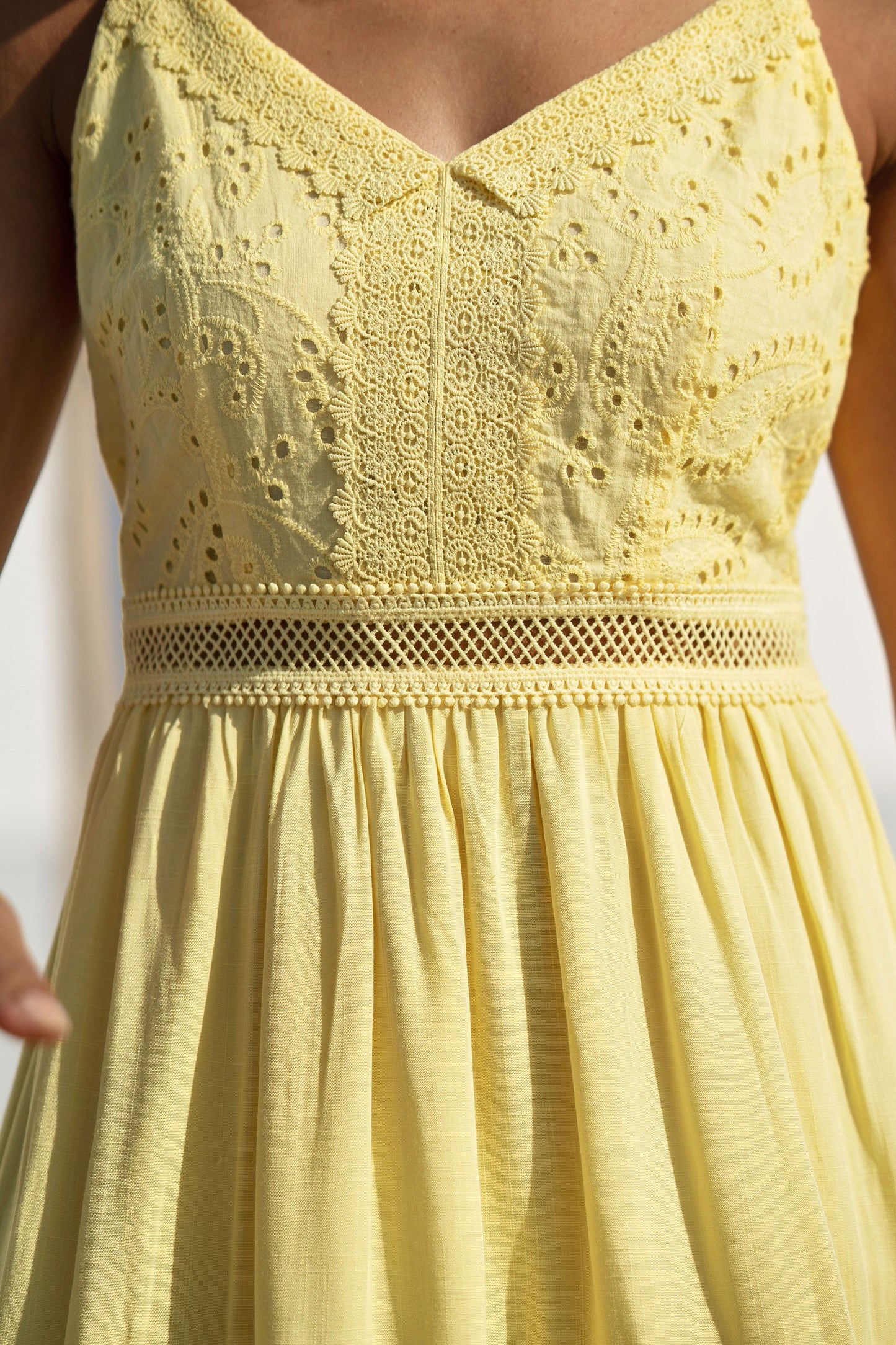 The Lily Lace Trim Midi Dress