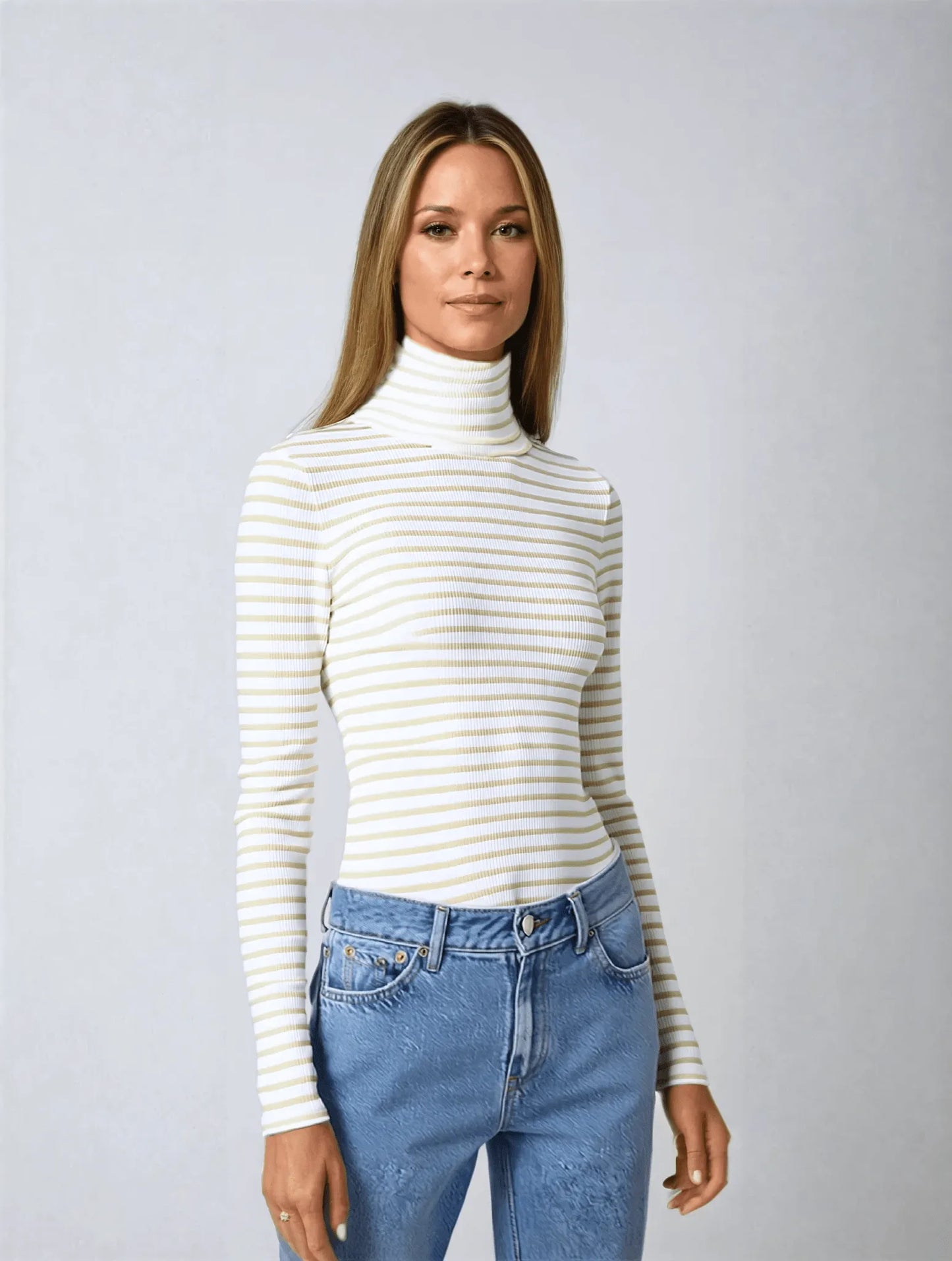 The Evelyn Striped Roll Neck