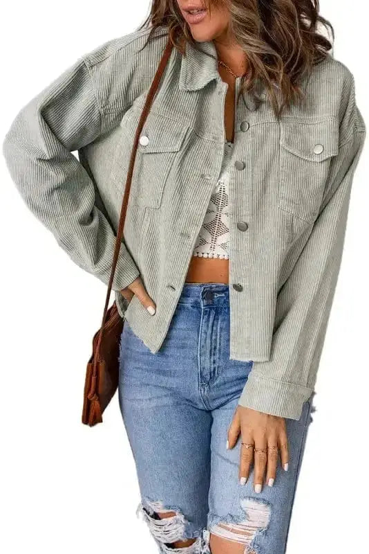 The Harper Cropped Corduroy Jacket