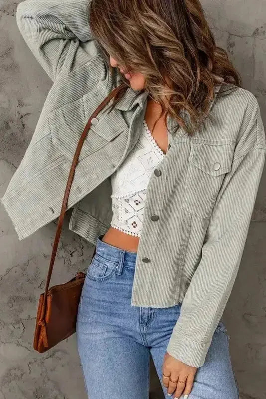The Harper Cropped Corduroy Jacket