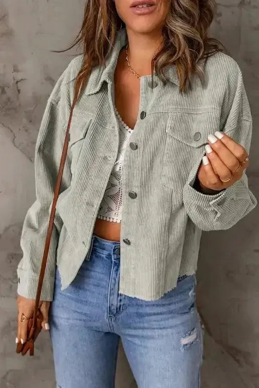 The Harper Cropped Corduroy Jacket