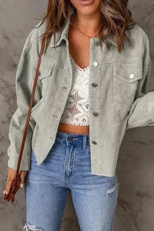 The Harper Cropped Corduroy Jacket