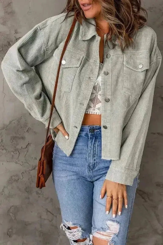 The Harper Cropped Corduroy Jacket